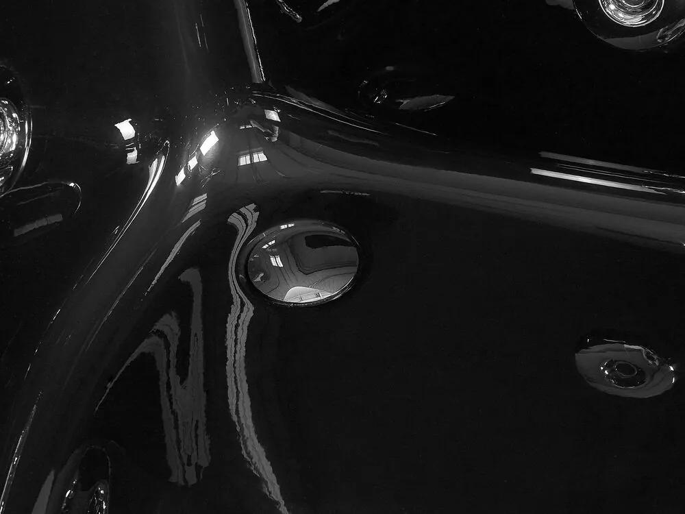 Banheira de hidromassagem de canto versão à direita em acrílico preto com LED 160 x 113 cm PARADISO Beliani
