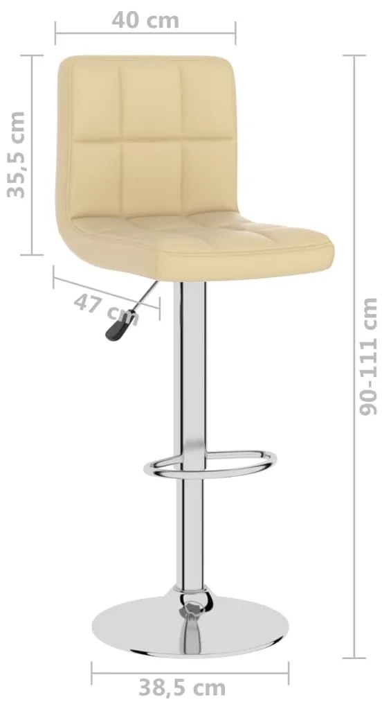 Banco de bar couro artificial cor creme