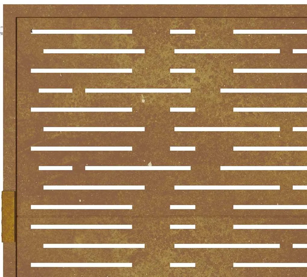 Portão de jardim 105x130 cm aço corten design quadrados
