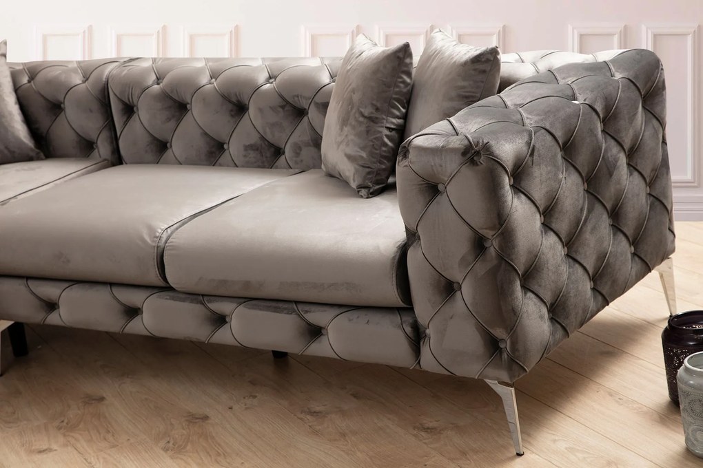 Sofá de Canto Como – Antracite – 310 cm x 70 cm x 270 cm