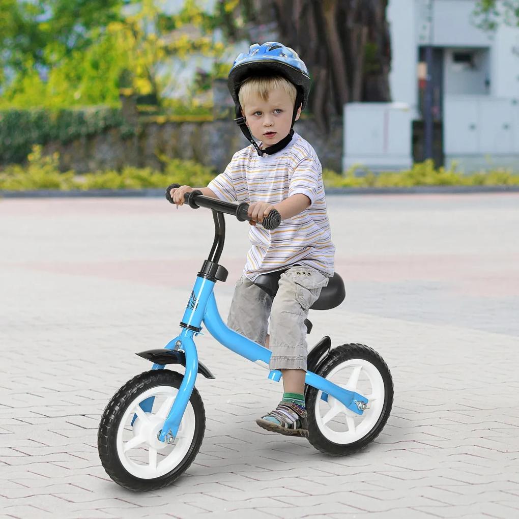 HOMCOM Bicicleta sem Pedais Infantil Altura Ajustável para Principiantes acima de 3 Anos com Rodas com Relevo Bicicleta de Equilíbrio 71x32x56cm Azul