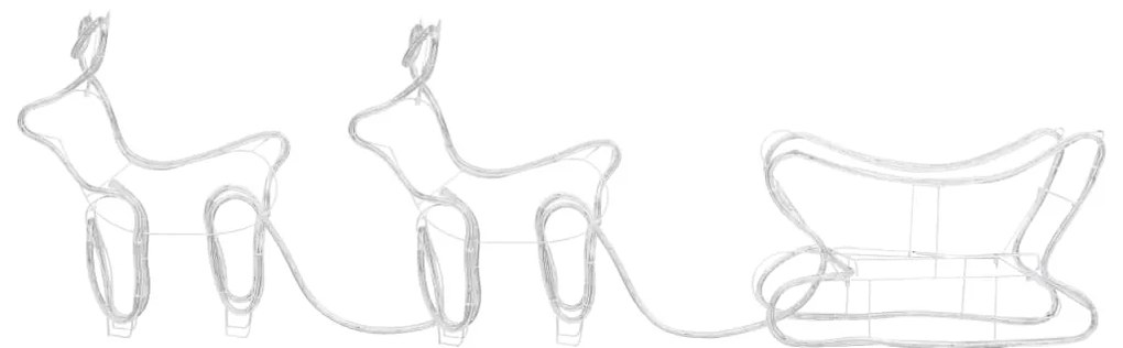 Decoração de Natal rena e trenó de exterior 576 luzes LED