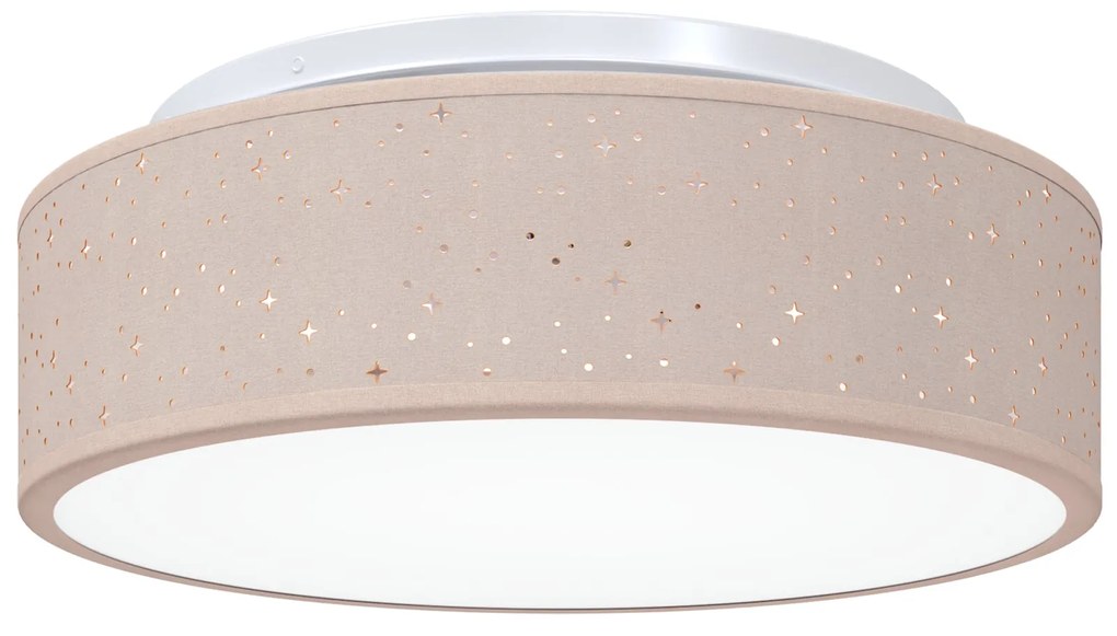 Luzes de Teto com Abajur Estrelado Taupe Ø 38 cm Tecido E27