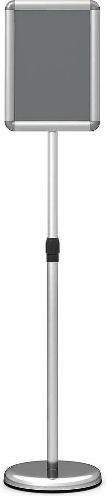 Suporte de Chão (1 Unidade) para Cartazes A4, 30 x 21 x 81-131 cm, Altura Ajustável, Prateado