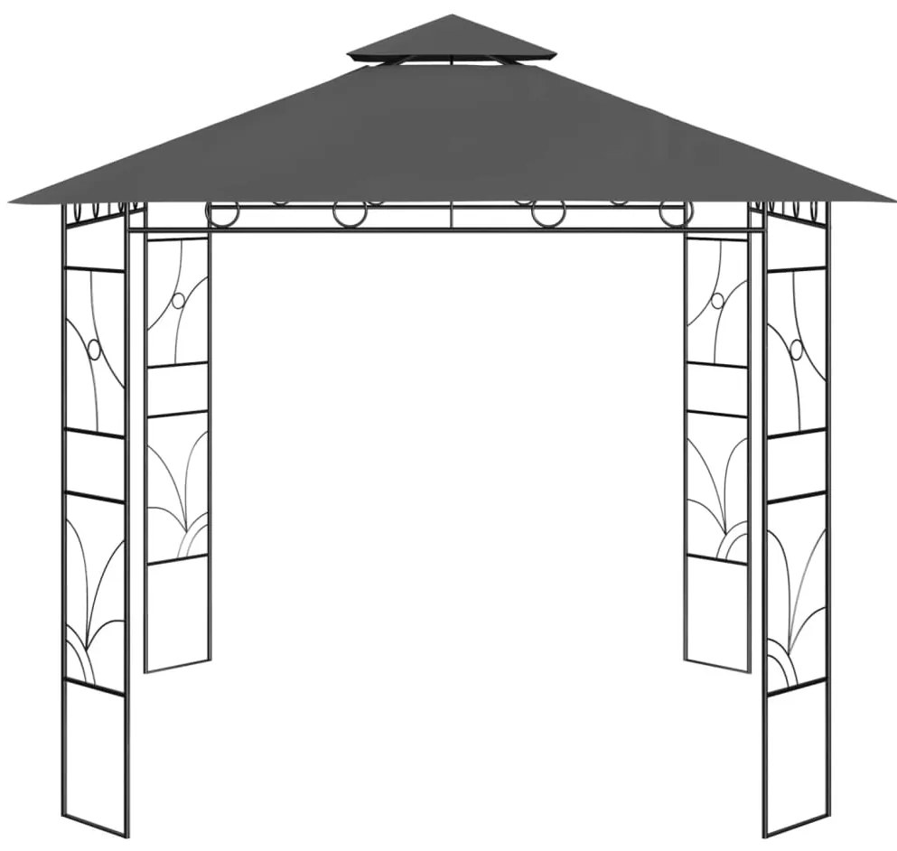 Gazebo 3x3x2,7 m 160 g/m² antracite