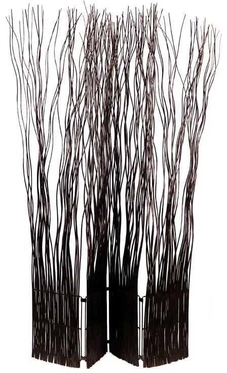 Set de 2 Biombos Separadores Kim 4 Folhas Marrons