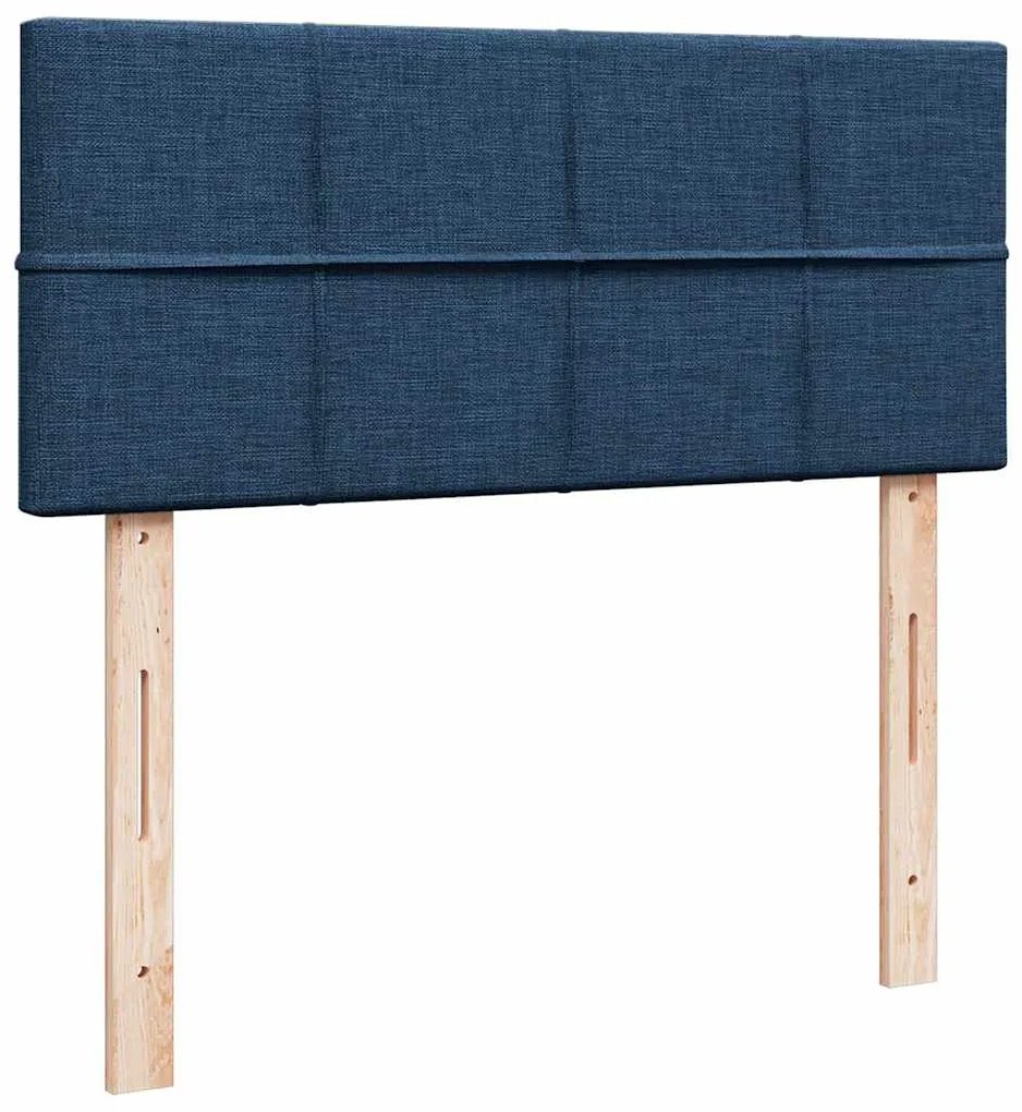 Cama boxspring com colchão 120x190 cm tecido azul