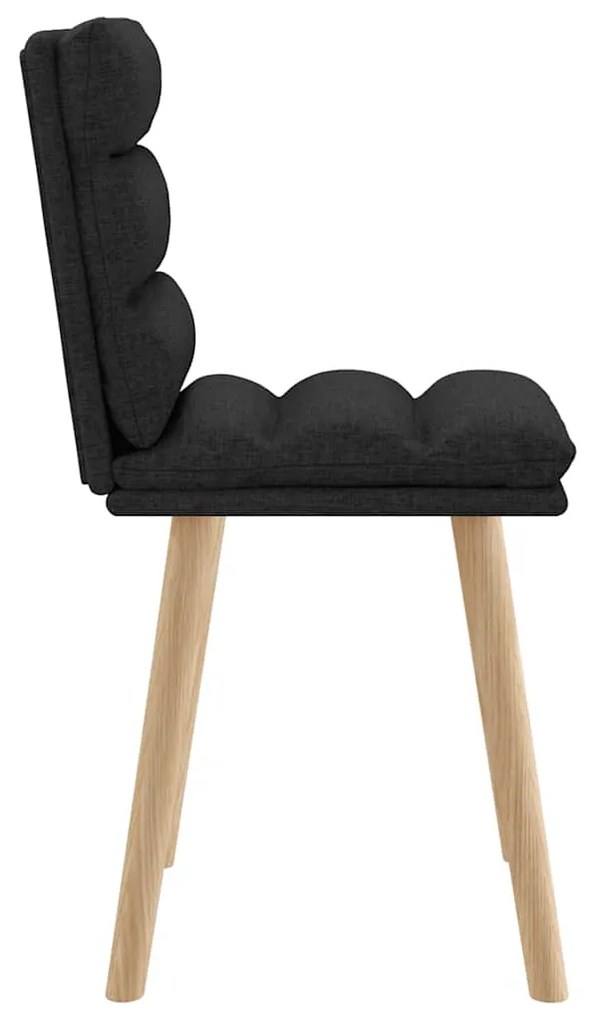 Cadeiras de jantar 2 pcs tecido preto