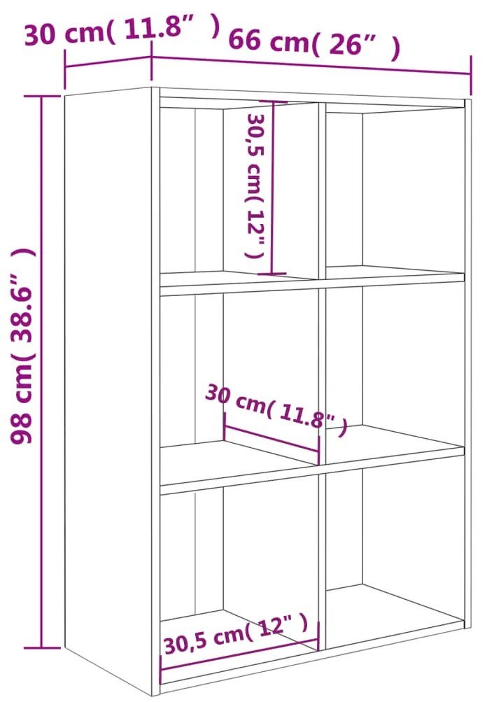 Estante/aparador 66x30x98 cm contraplacado branco