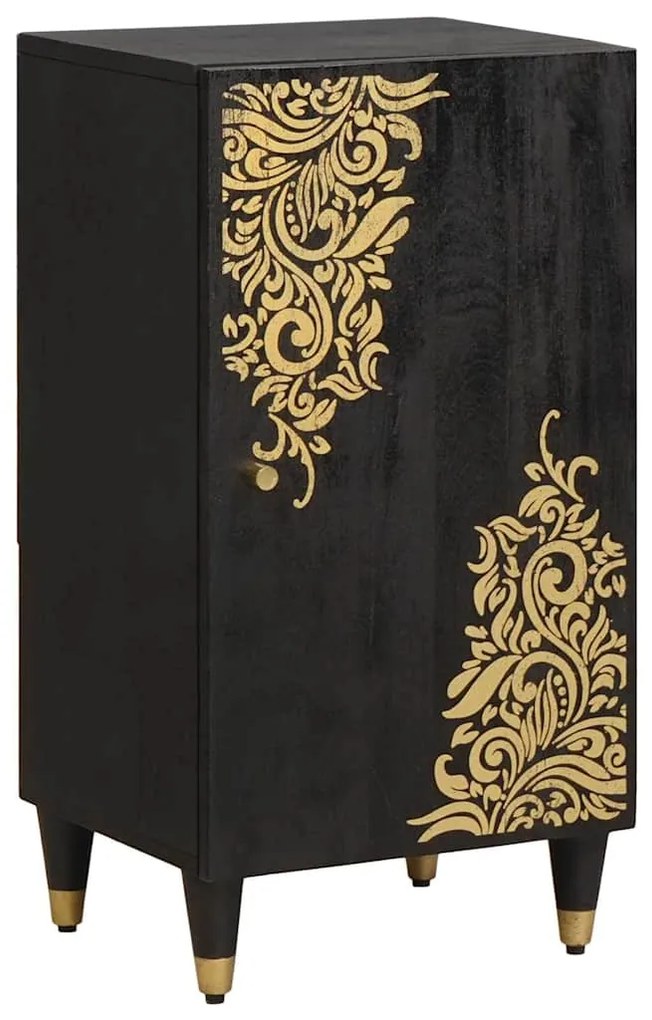 vidaXL Buffet com porta Preto 40 x 33 x 75 cm Madeira de manga maciça