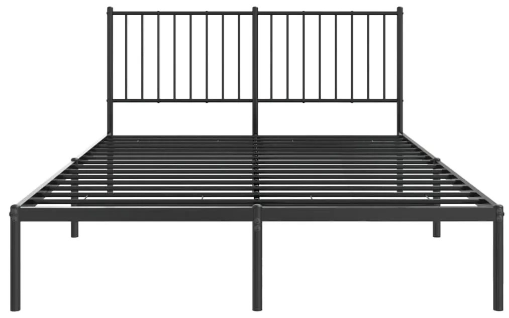 Estrutura de cama com cabeceira 140x190 cm metal preto