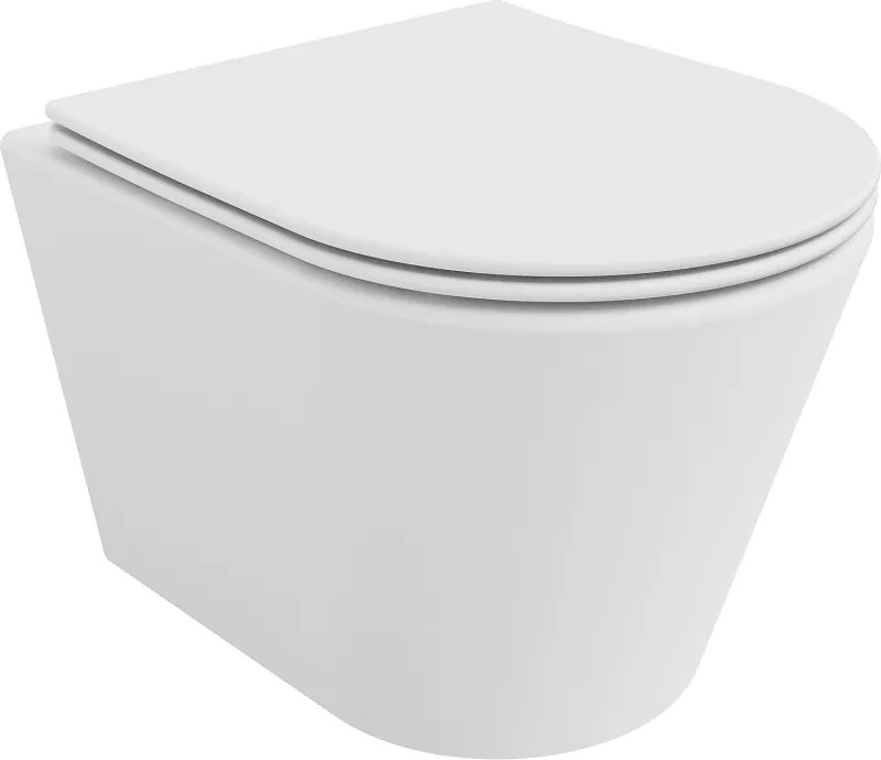 Mexen Rico sanitário wc Rimless com tampa de queda lenta slim, duroplast, branco mate - 30724001