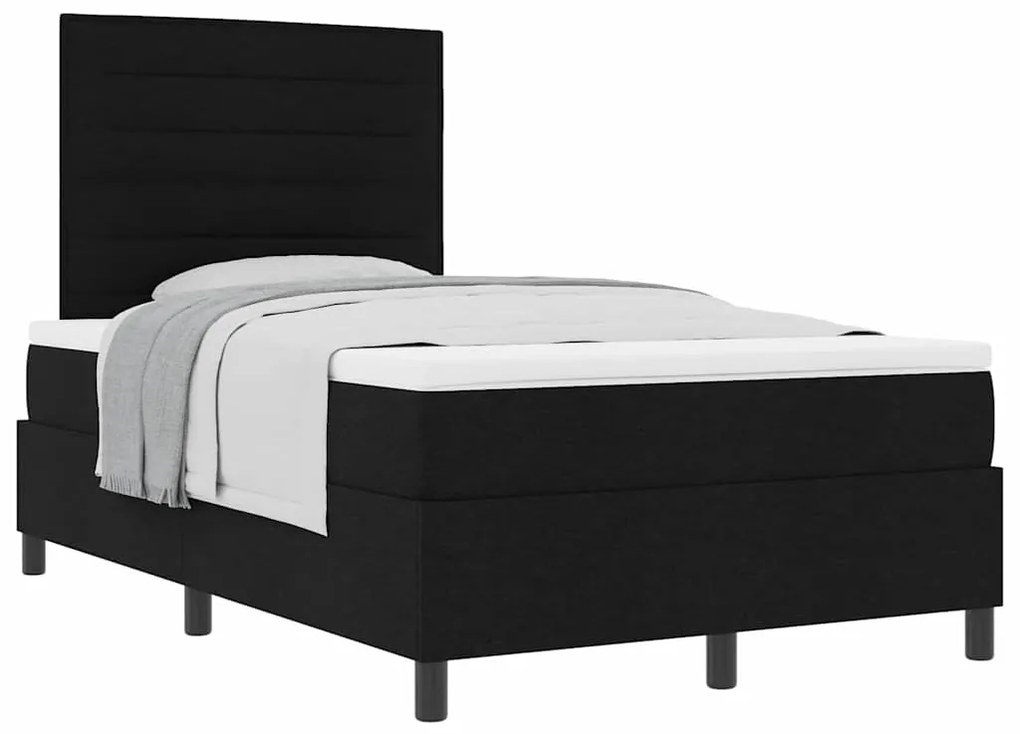 Cama Box com Colchão Preto 120x200 cm Tecido