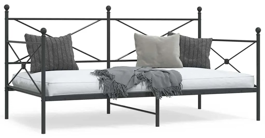 vidaXL Cama de Dia sem Colchão 107x203 cm aço preto