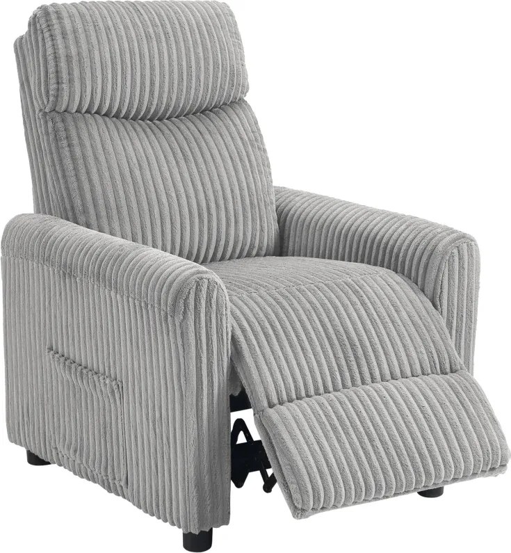 Poltrona Relax Reclinável Manual Estofada em Veludo com Apoio para Pés 73x86x100 cm Cinzento