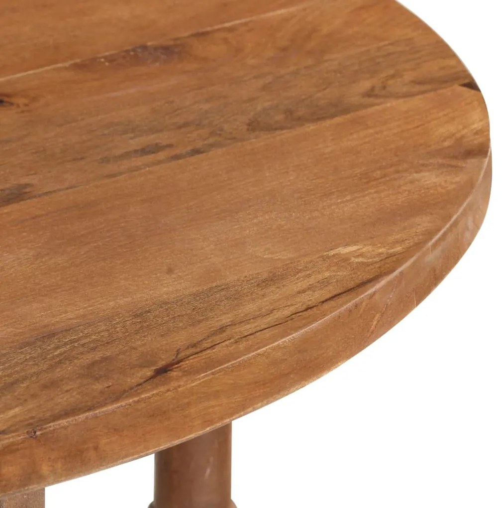 Mesa de jantar redonda 110x76 cm madeira de mangueira maciça