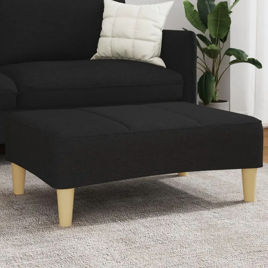 vidaXL Apoio de pés 77x55x31 cm tecido preto