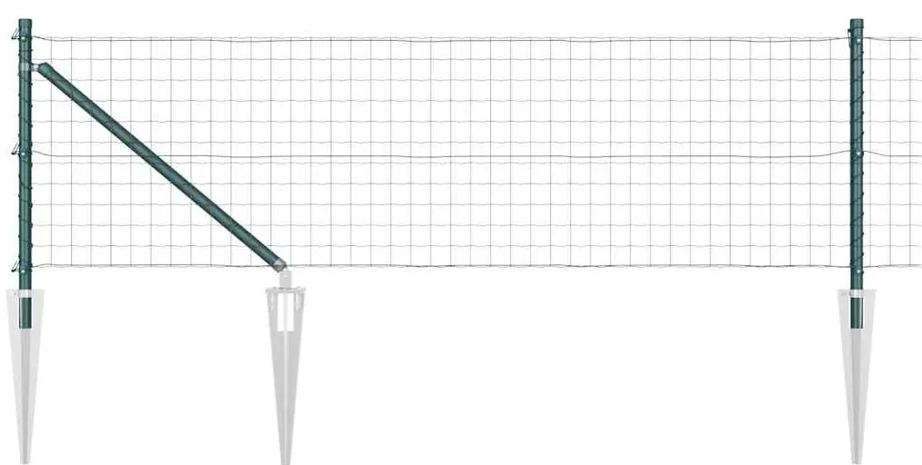 Cerca Euro com 13 Postes Espetos 0,4 x 50m Aço Galvanizado Verde