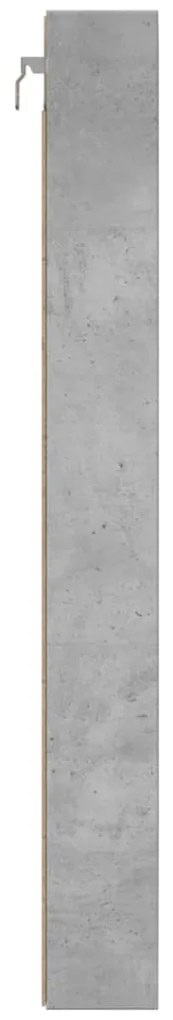Armário vitrine 100x8,5x75cm derivados de madeira cinza cimento