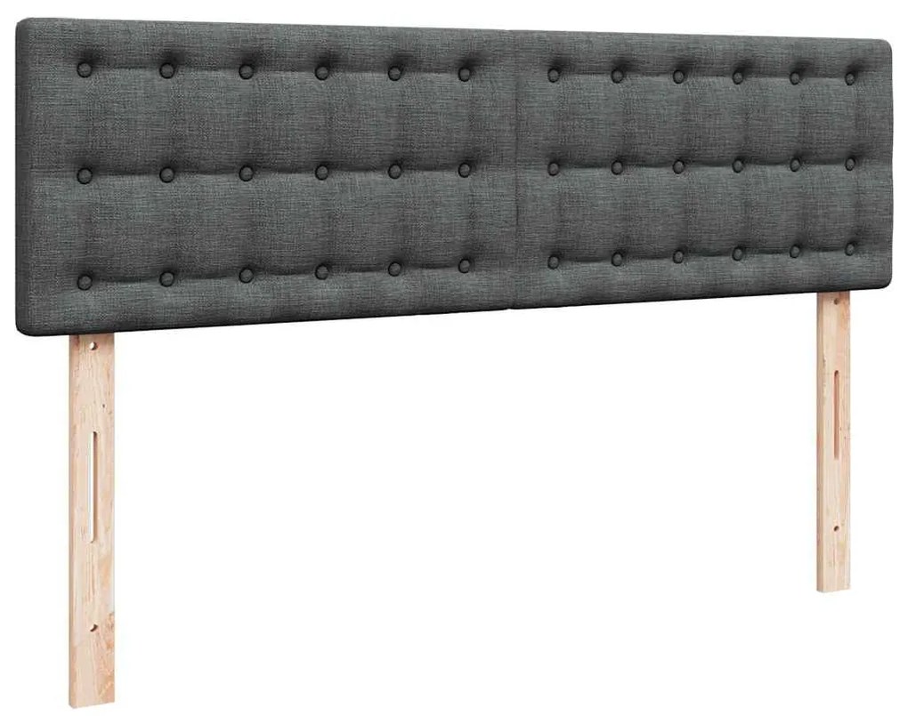 Cama otomana com colchão 140x190 cm tecido cinzento escuro