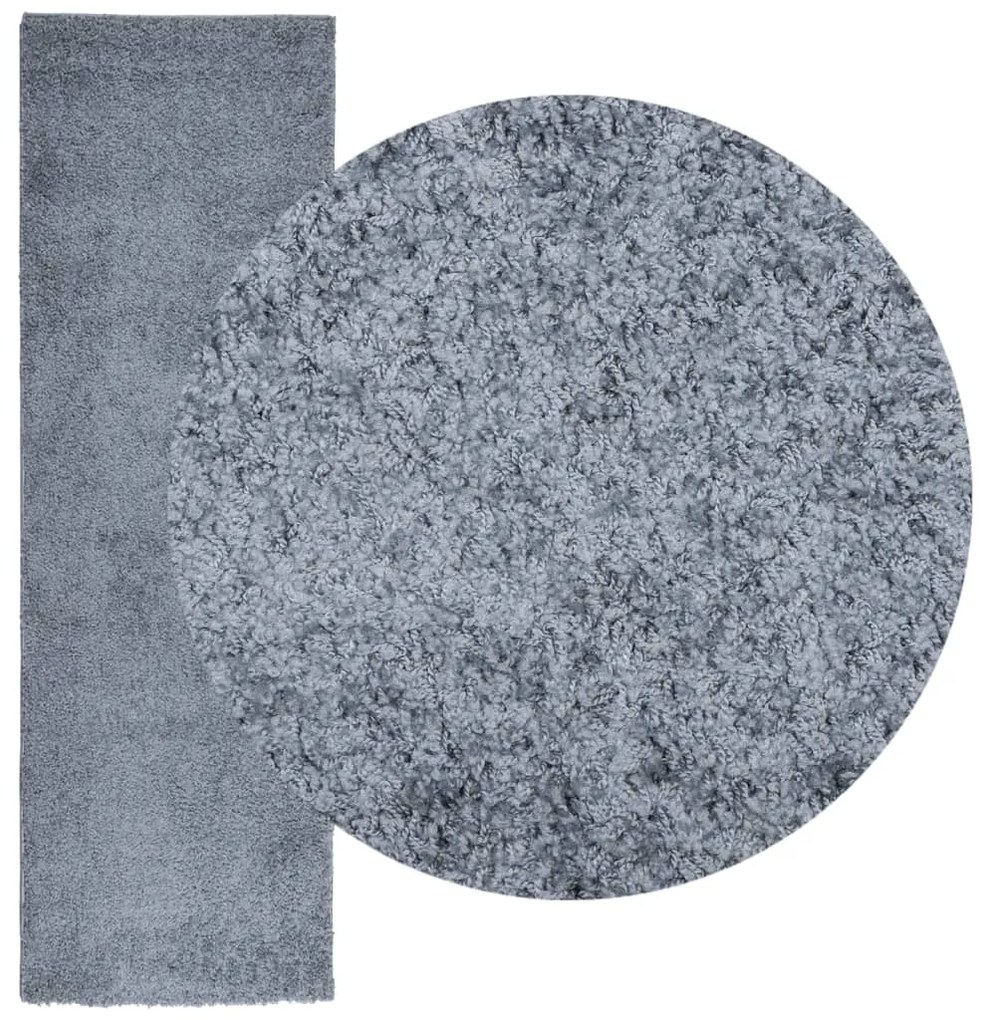 Tapete shaggy de pelo alto PAMPLONA 80x250 cm azul