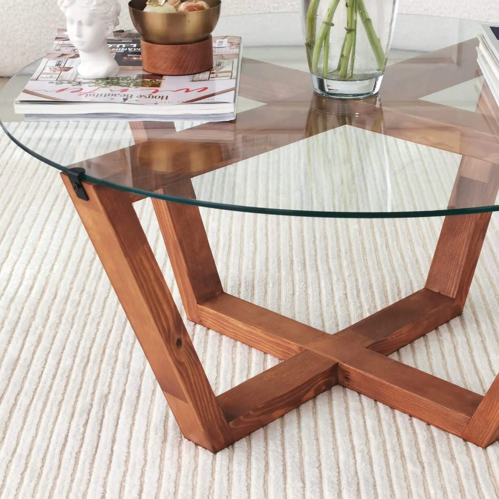 Mesa de Centro Lotus – Madeira – 75x35x75 cm
