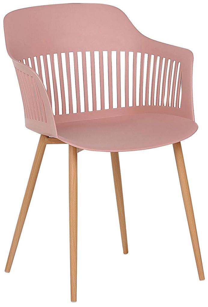 Conjunto de 2 cadeiras de jantar cor de rosa BERECA Beliani