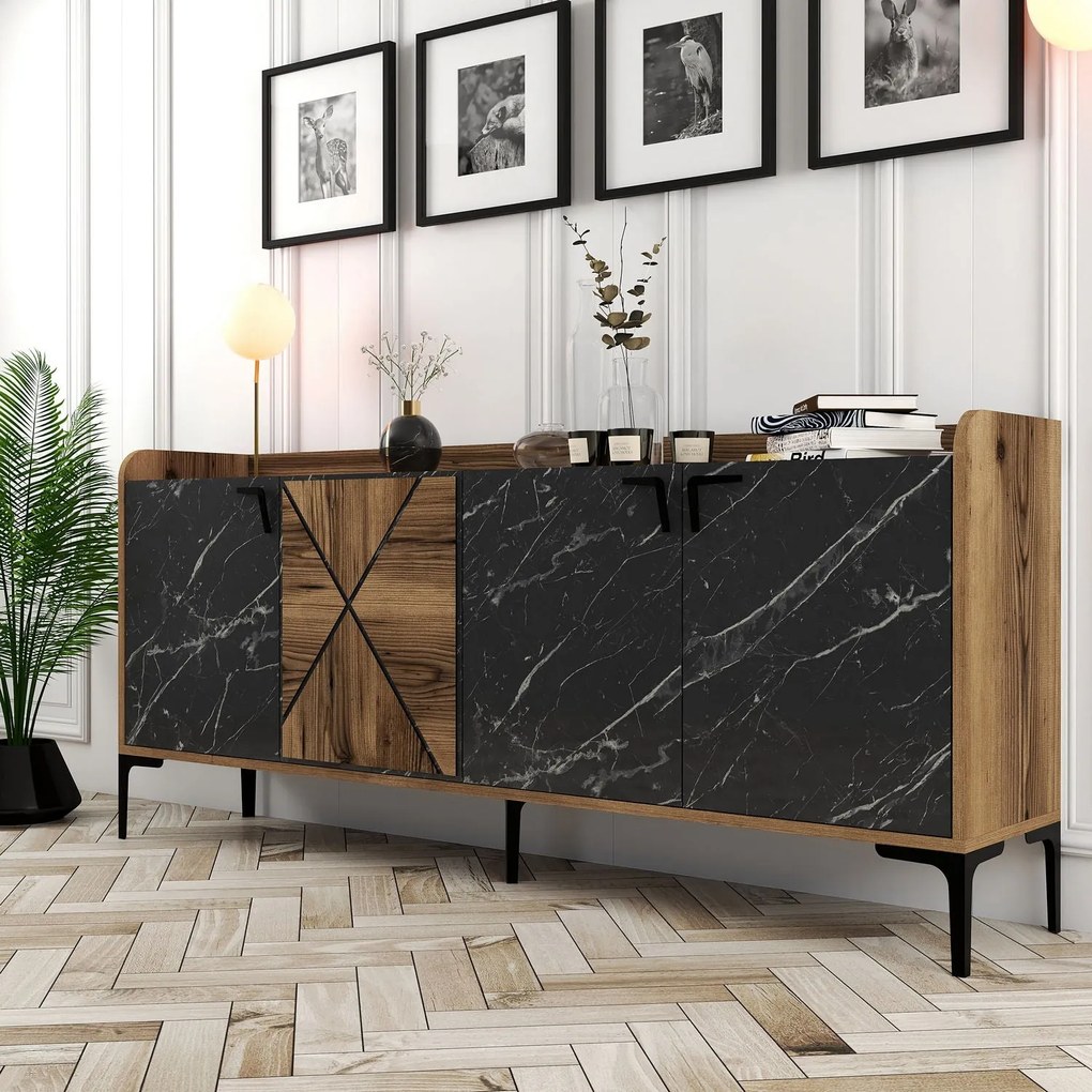 Console Venedik – Walnut Black – 180 cm x 78 cm x 35 cm