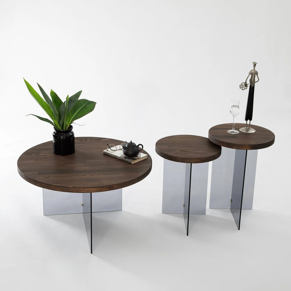 Mesa de Centro Serenity – Nogueira e Cinzento Escuro – 70 cm x 40 cm