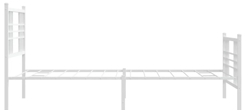 Estrutura de cama com cabeceira e pés 90x190 cm metal branco