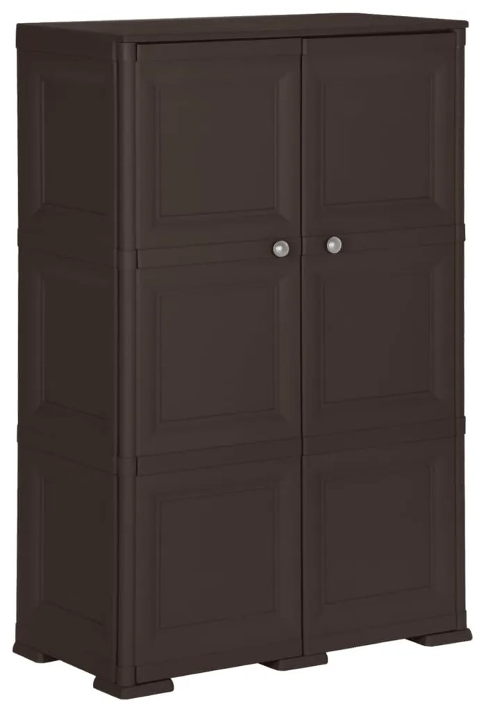 vidaXL Armário de plástico 79x43x125 cm design de madeira castanho