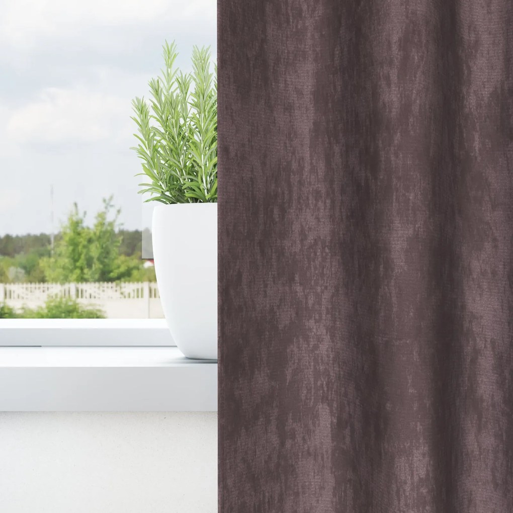 Cortinas de Veludo 2 pcs com Olhais Castanho 140x140 cm