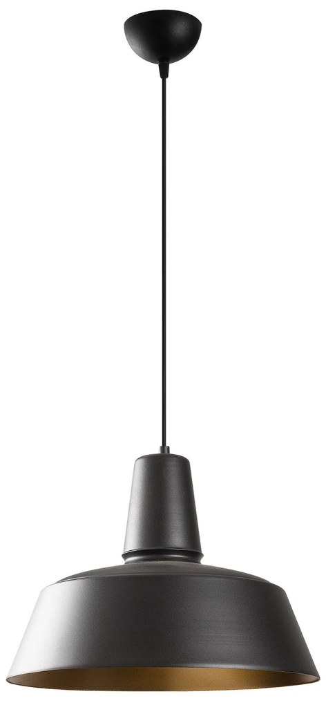 Candeeiro de Teto Saglam – Preto e Dourado – 40 cm de Diâmetro