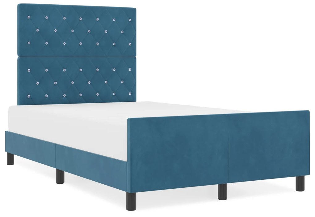Cama vidaXL Azul Escuro 120x190 cm Veludo