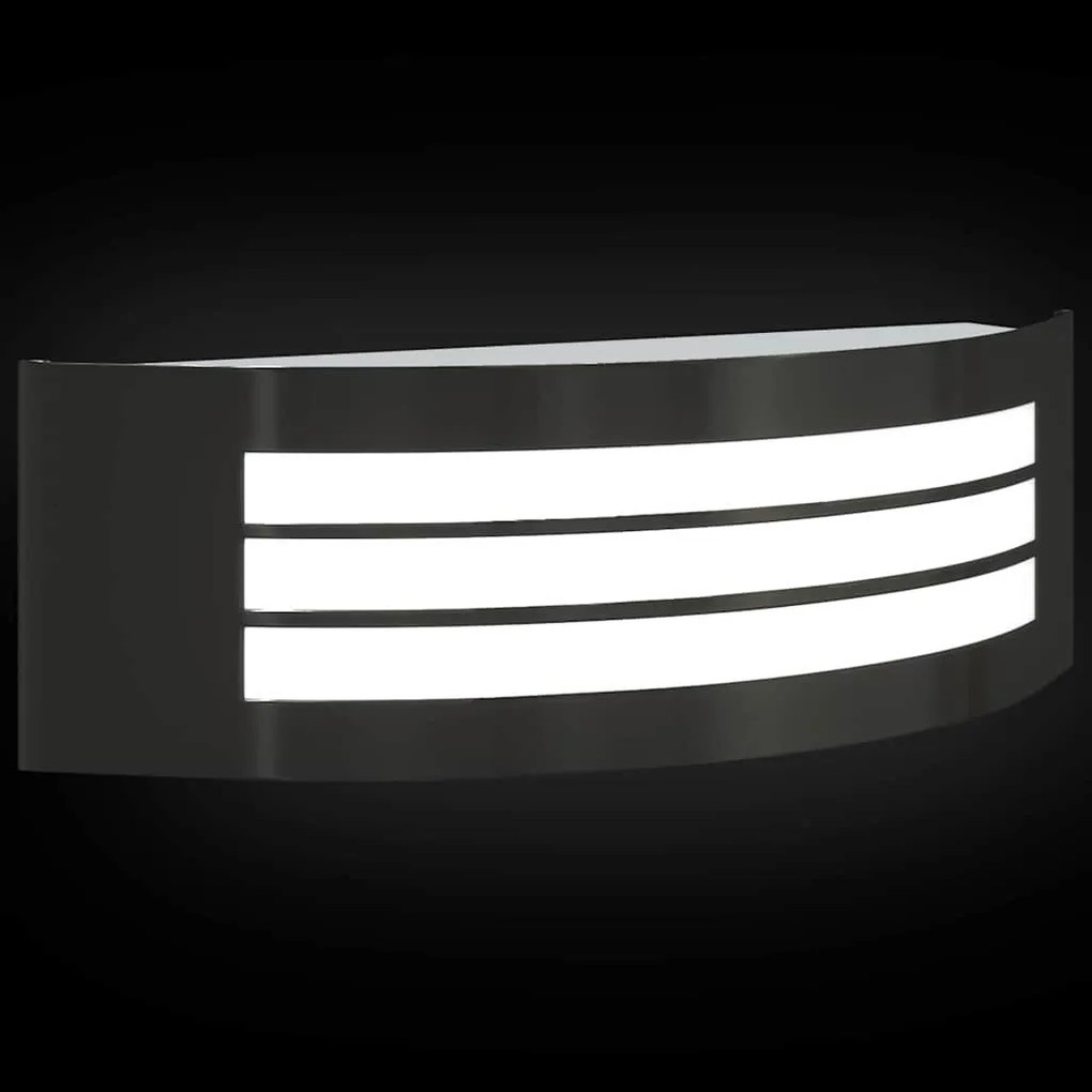 Luz de Parede Preto Aço Inoxidável IP44