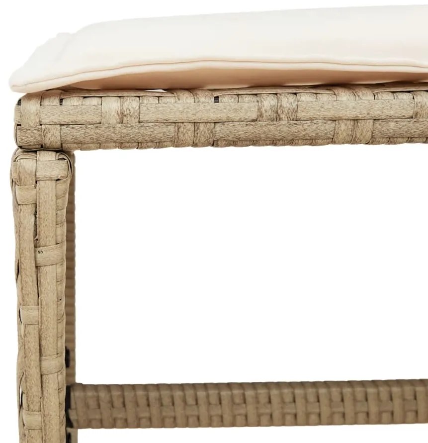 11 pcs conjunto de jantar p/ jardim com almofadões vime PE bege