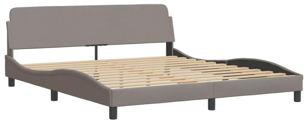 Cama sem colchão 180x200 cm tecido castanho-acinzentado