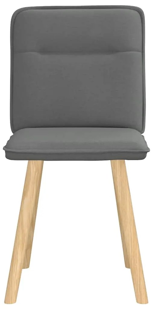 Cadeiras de jantar 2 pcs tecido cinzento-escuro