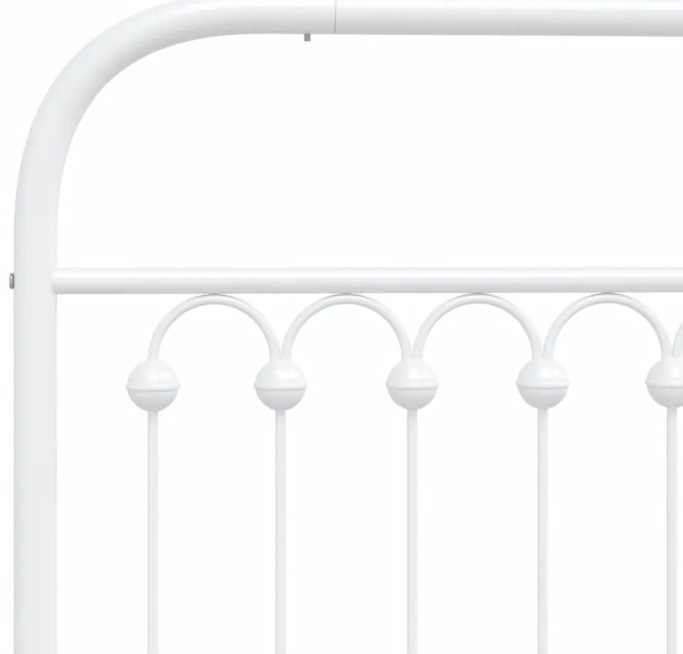 Estrutura de cama com cabeceira 200x200 cm metal branco