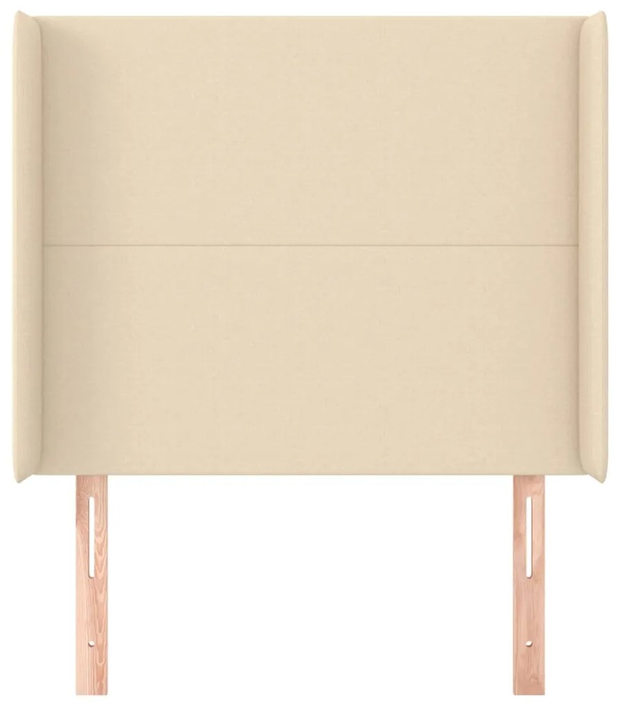 Cabeceira de cama c/ abas tecido 93x16x118/128 cm creme