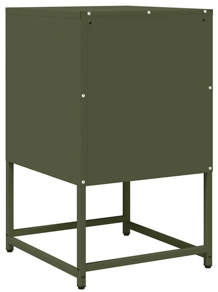 Mesa cabeceira 36x39x60,5 cm aço laminado a frio verde-azeitona