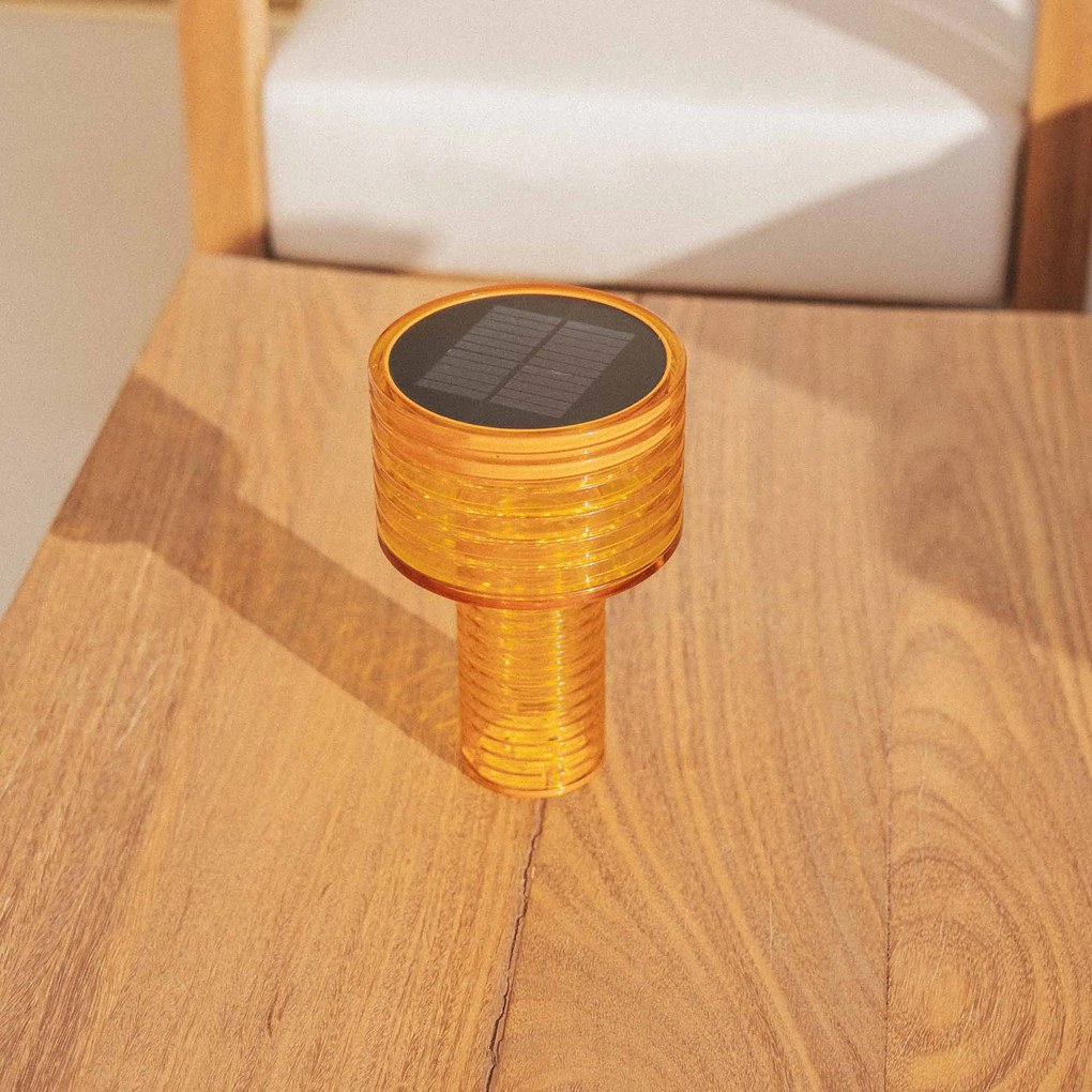 Candeeiro de mesa laranja plástico incluindo LED solar IP44 - Ambar Moderno
