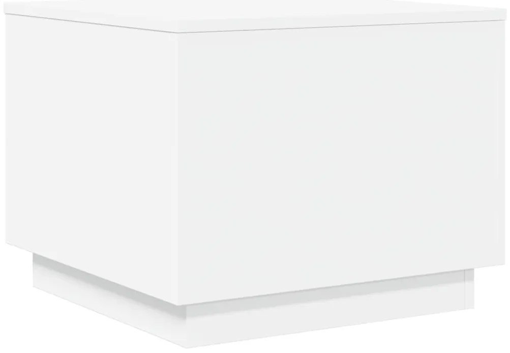 Mesa de centro com luzes LED 50x50x40 cm branco