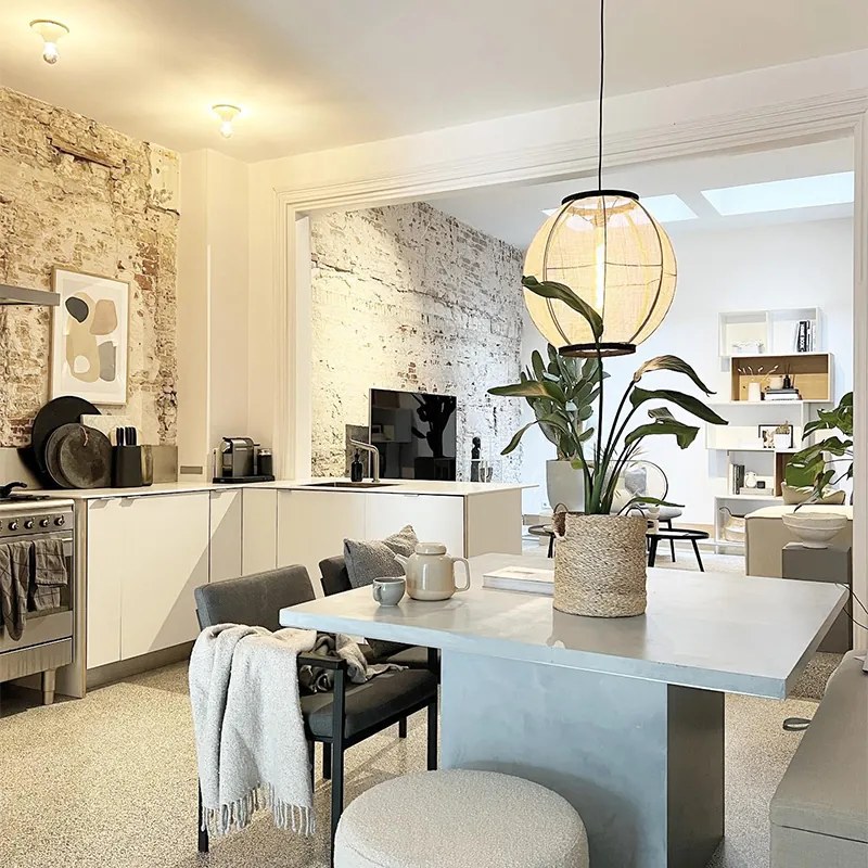 Candeeiro de suspensão oriental castanho 46 cm - Rob