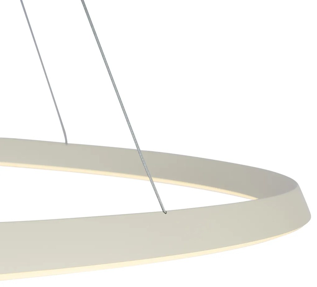 Candeeiro suspenso escandinavo bege 72cm incl. LED regulável em 3 níveis - Circuit