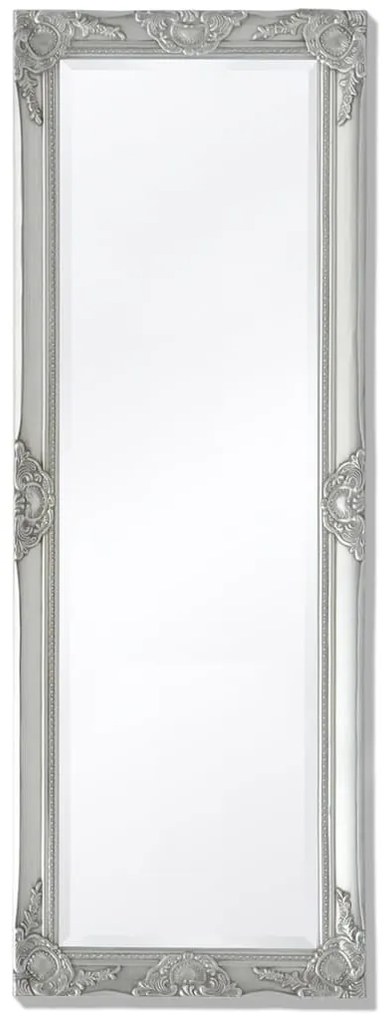 vidaXL Espelho de parede estilo barroco, 140x50 cm, prateado