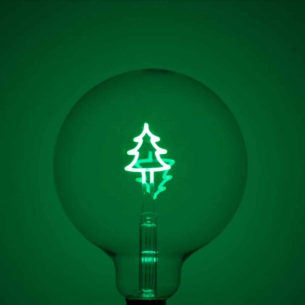Lâmpada LED E27 de Natal Filamento Árvore de Natal G125 Transparente 1.8W 100 lm