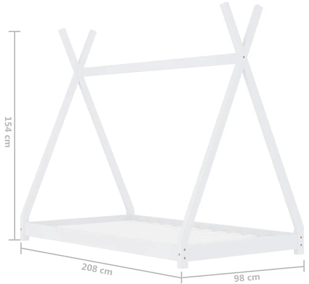 Estrutura de cama para crianças 90x200 cm pinho maciço branco