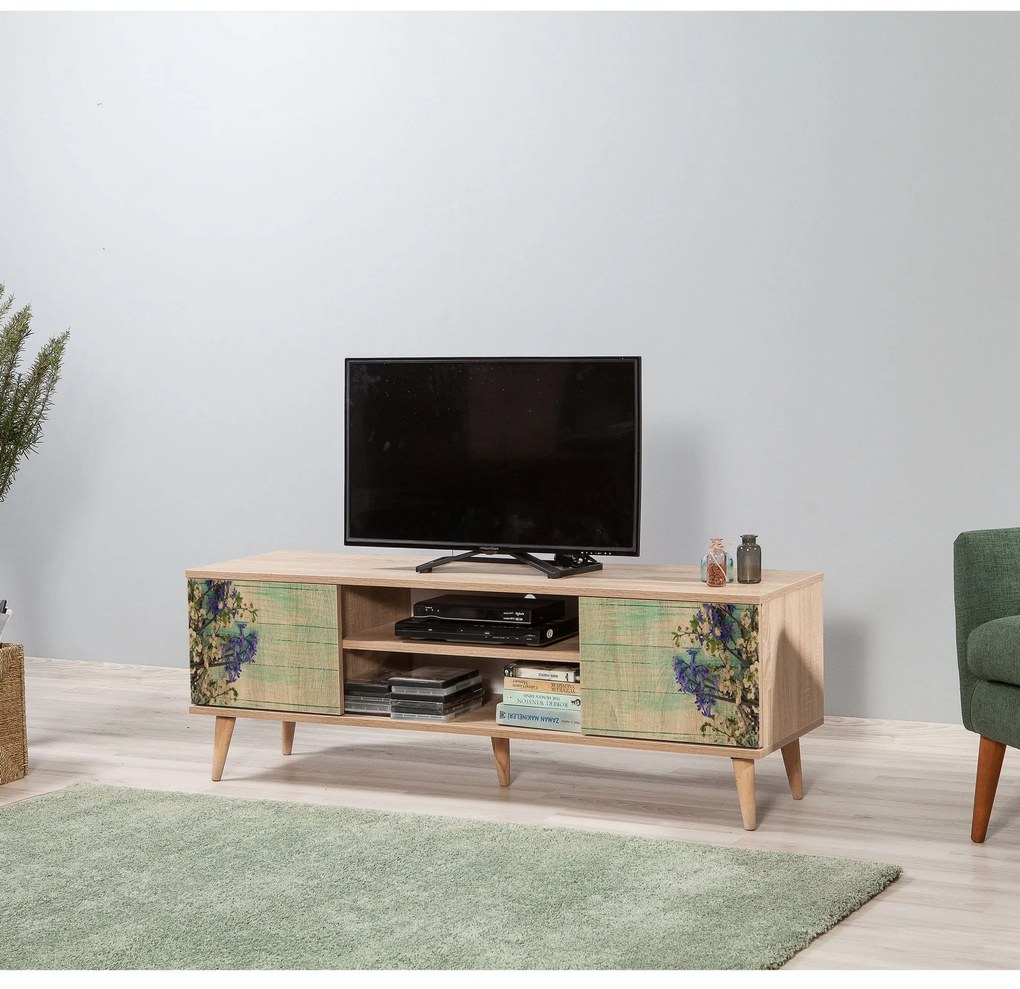 Móvel TV Truva – Carvalho Sonoma – 140 cm x 50 cm x 40 cm