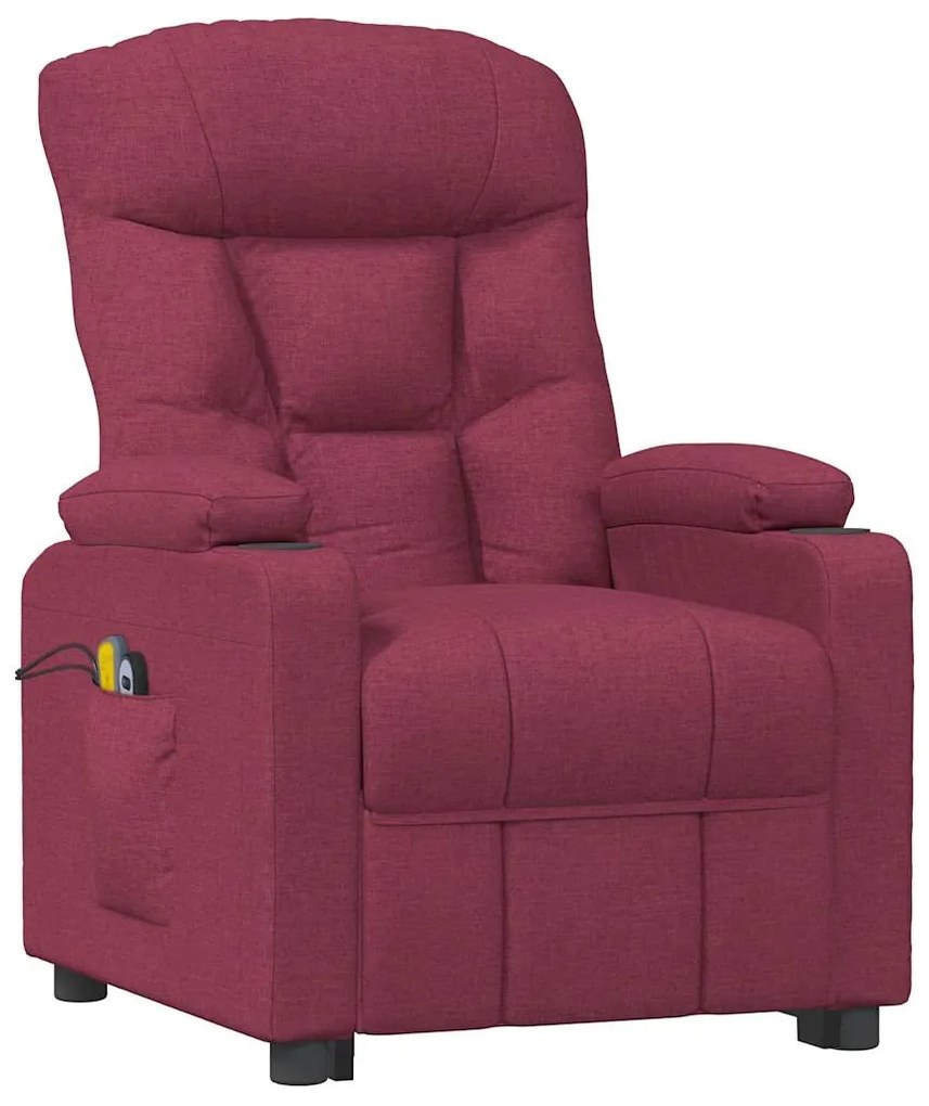Poltrona elevatória de massagens tecido vermelho tinto
